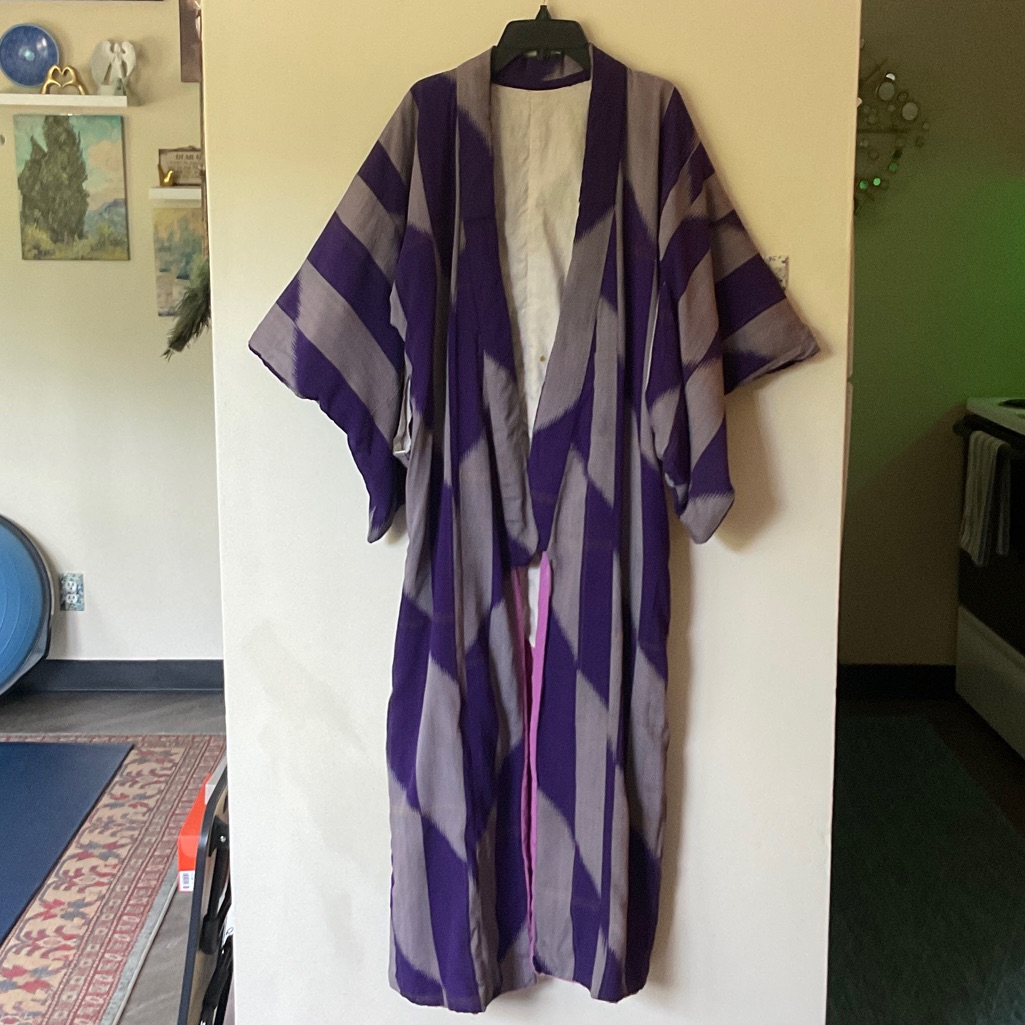 Vintage Purple And Gray Kimono